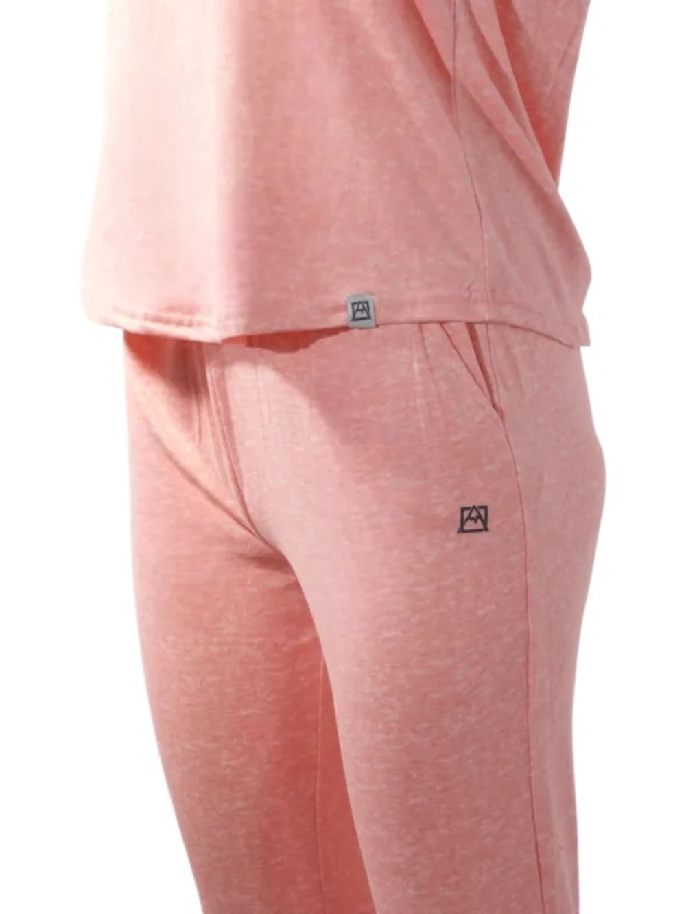 Avalanche V-Neck Short Sleeve Top & Jogger Sleep Set Tangerine Size M - Picture 4 of 5